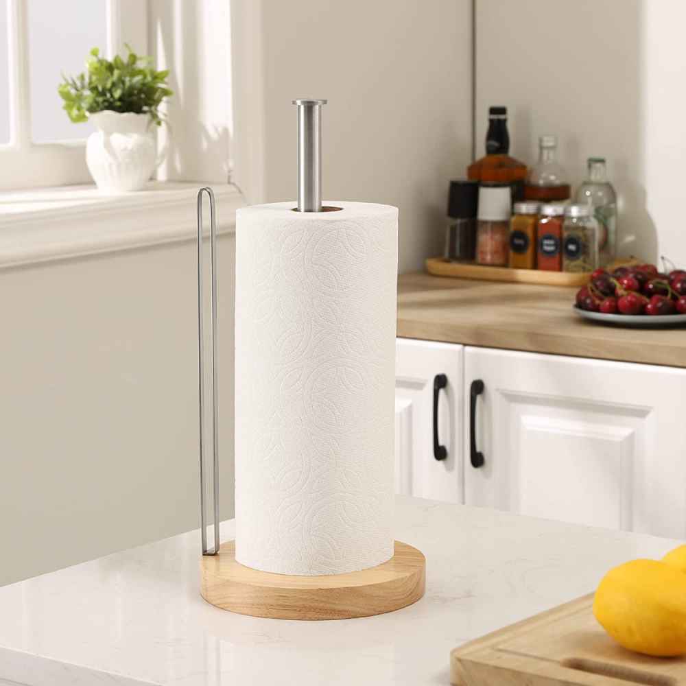 7.06 in. x  0.74 in. x  15.3 in.  Brushed Steel Towel Paper Holder Wood
