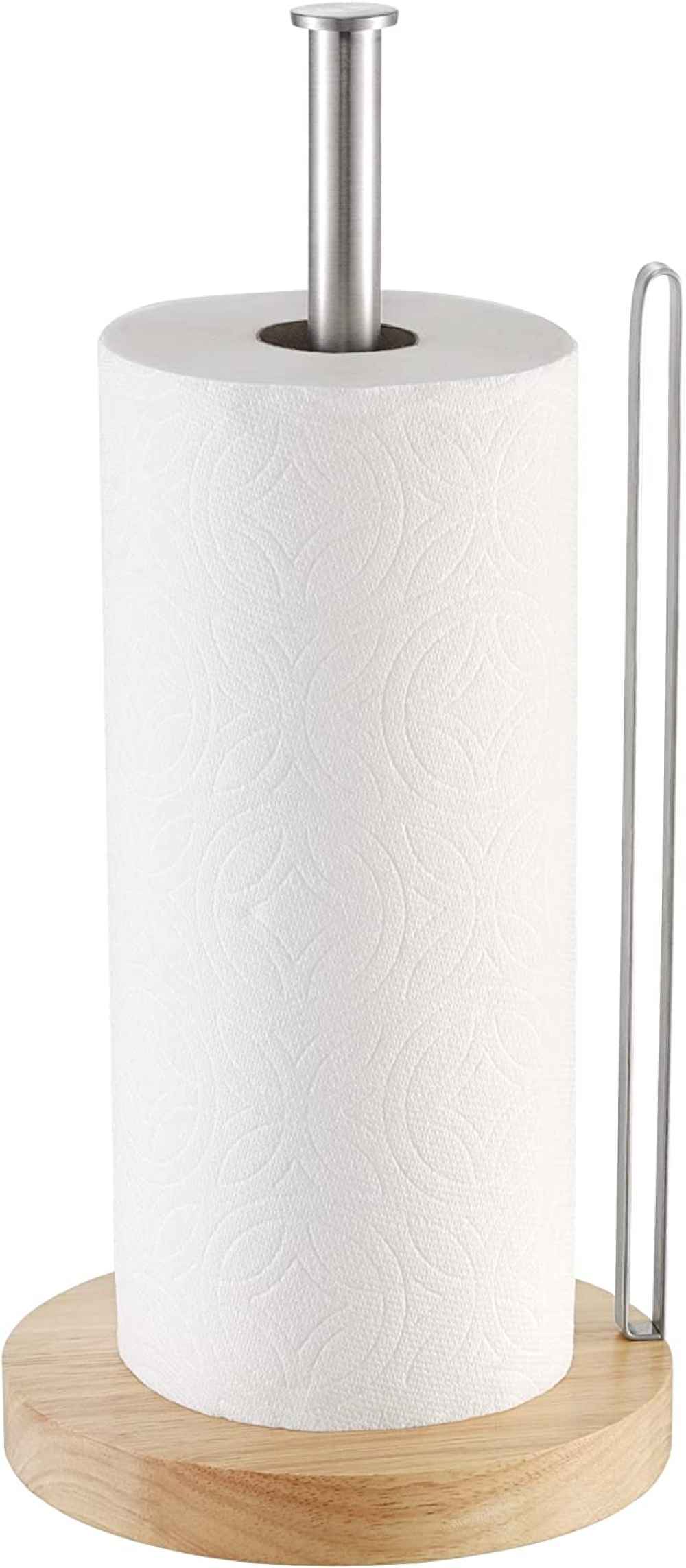 7.06 in. x  0.74 in. x  15.3 in.  Brushed Steel Towel Paper Holder Wood