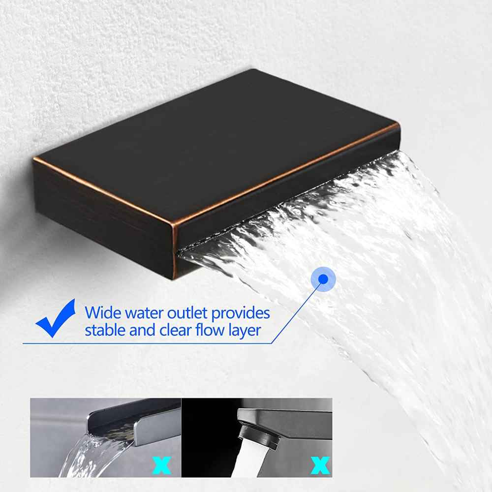 3H8-in. Black Bathroom Sink Faucet Black Brass
