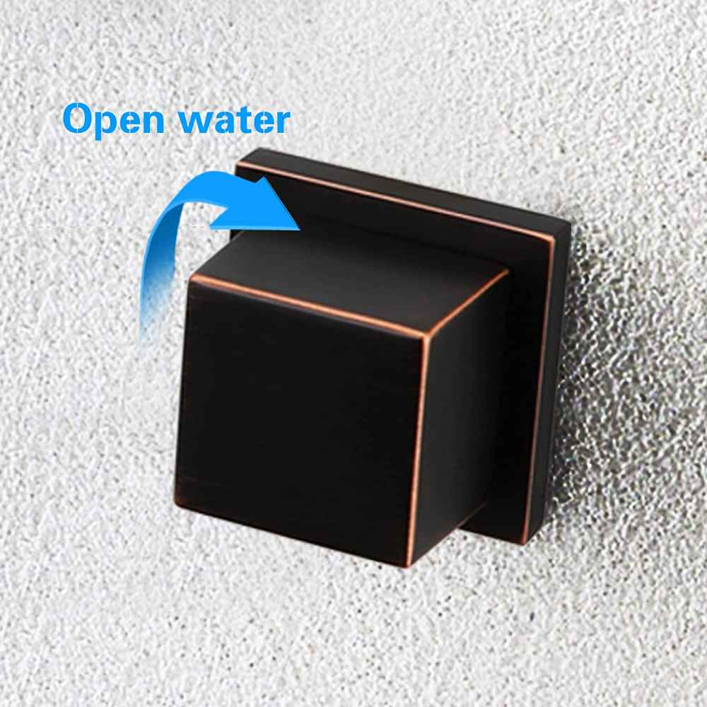 3H8-in. Black Bathroom Sink Faucet Black Brass