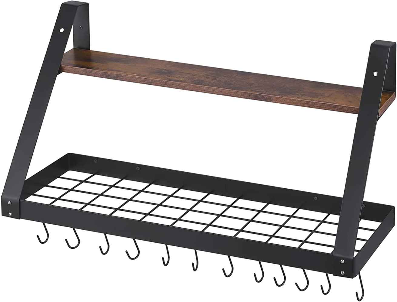 29.5 in. x 9.9 in. x 15.4 in.  Wood-Stainless Steel-Iron-Plastic  Kitchen Pot-Pan Organizer