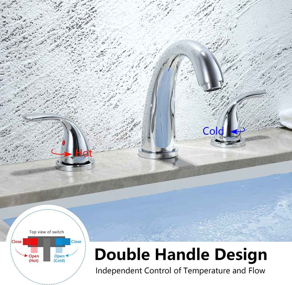 3H8-in. Chrome Bathroom Sink Faucet Chrome Brass