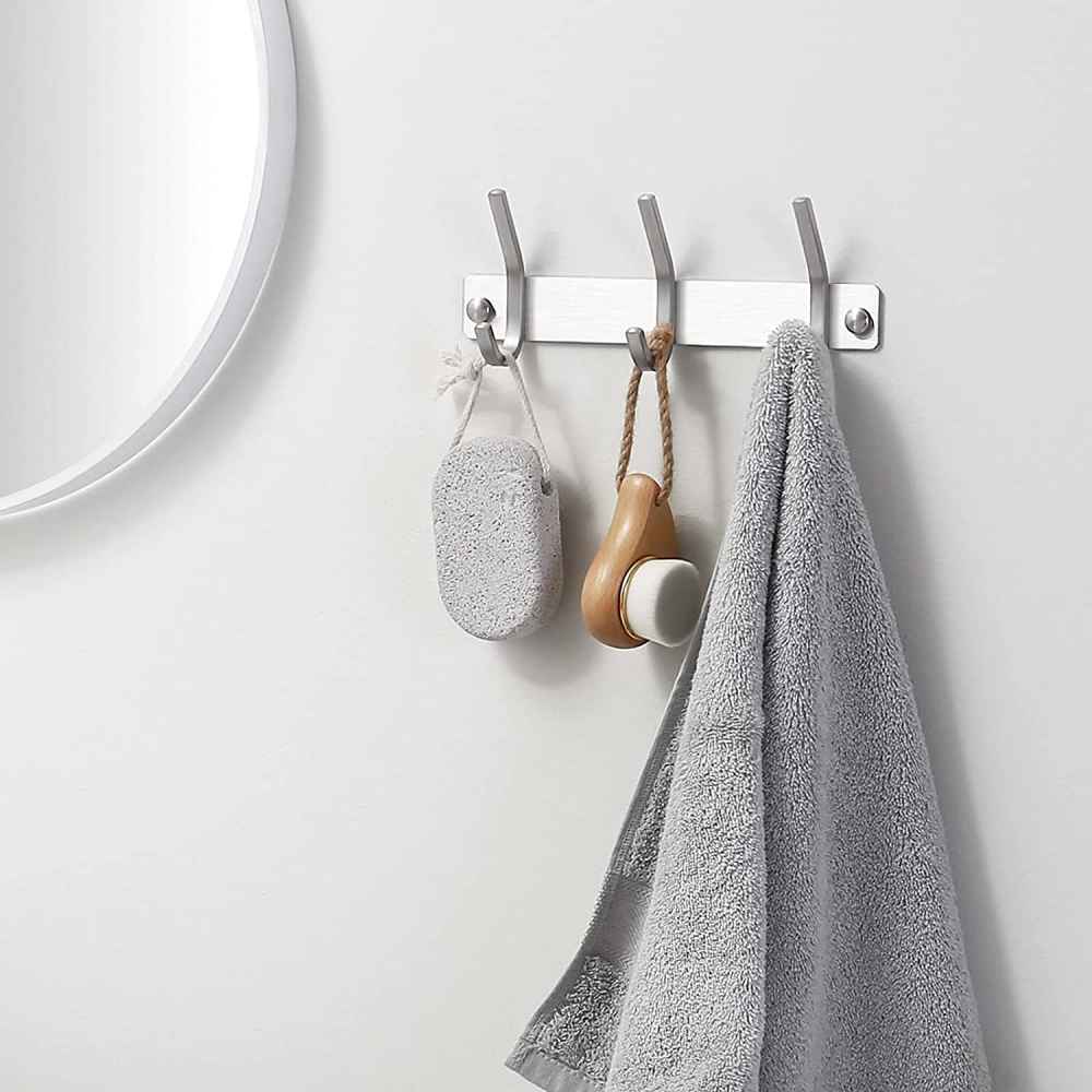 8.7-in. x 1.49-in. Robe Hook Brushed Steel Stainless Steel