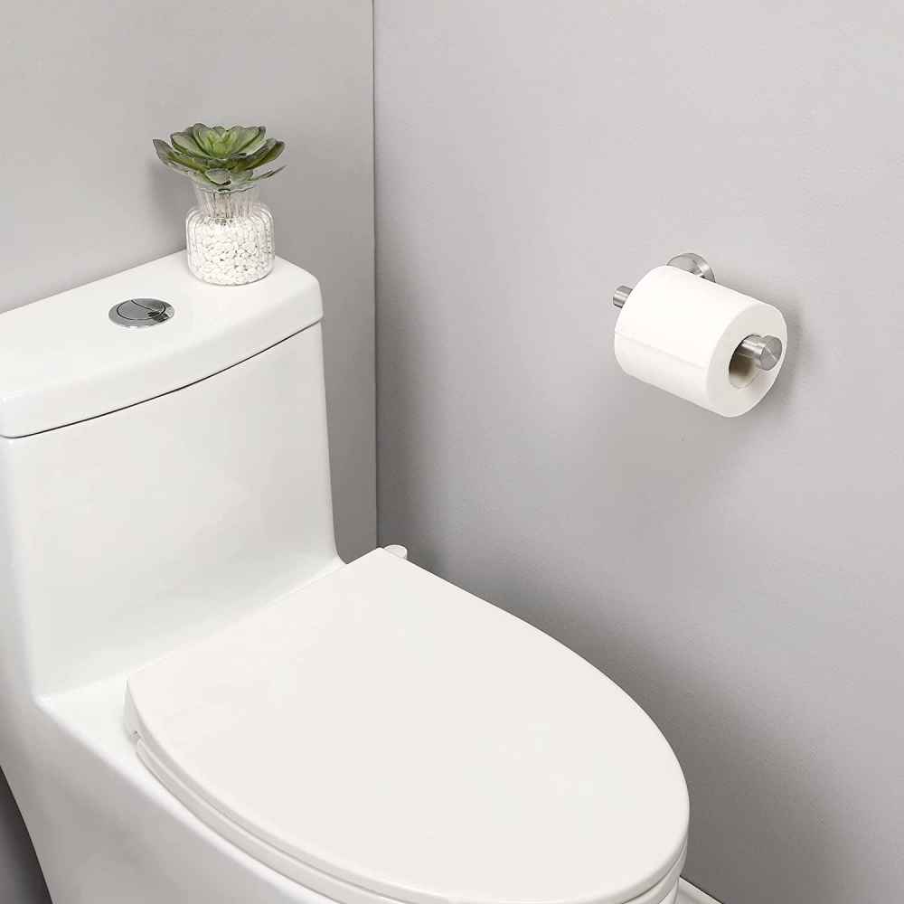6.4-in. x 1.5-in. Toilet Paper Roll Holder Brushed Steel Stainless Steel