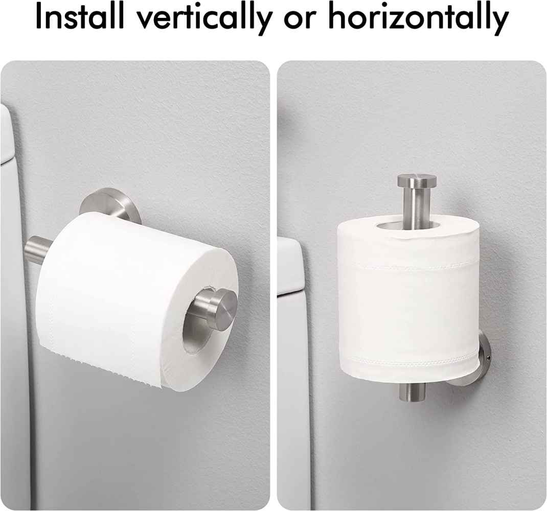 6.4-in. x 1.5-in. Toilet Paper Roll Holder Brushed Steel Stainless Steel