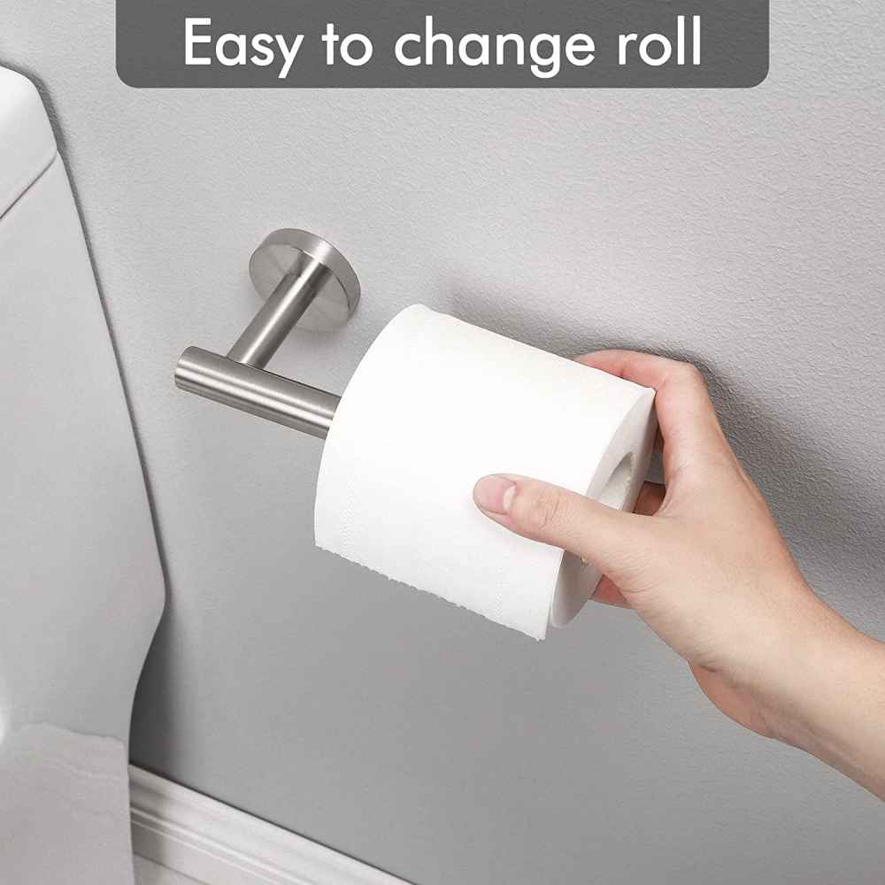 6.4-in. x 1.5-in. Toilet Paper Roll Holder Brushed Steel Stainless Steel