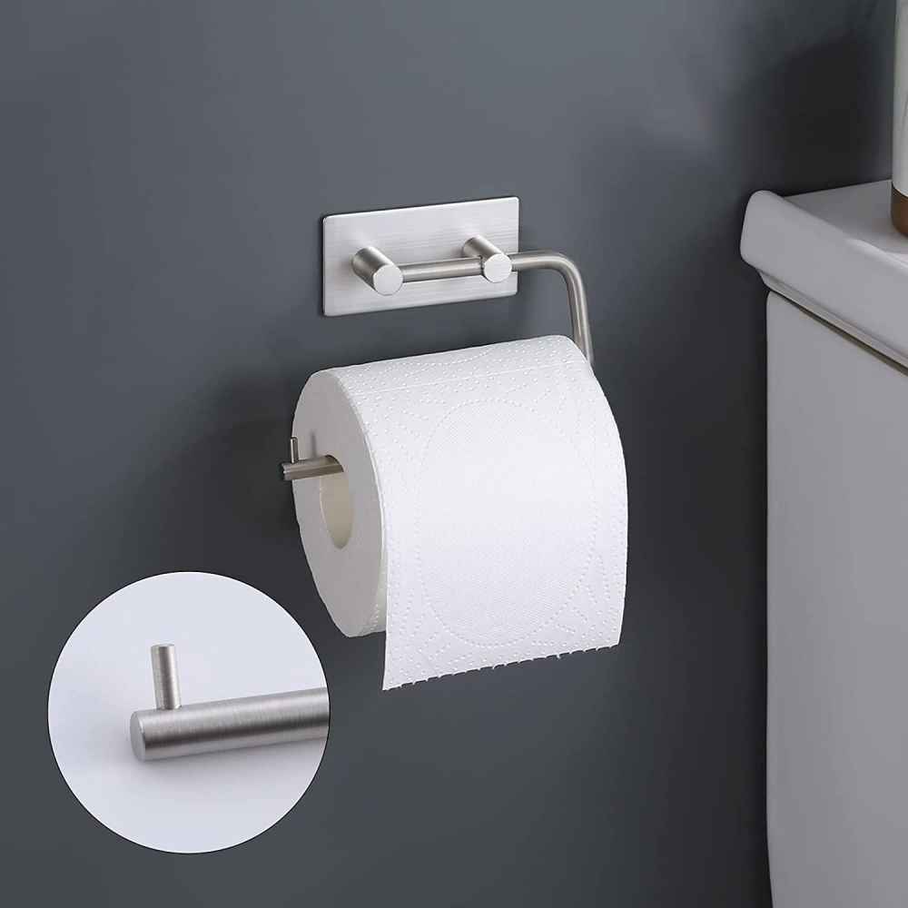 5.79-in. x 3.3-in. Toilet Paper Roll Holder Brushed Steel Stainless Steel