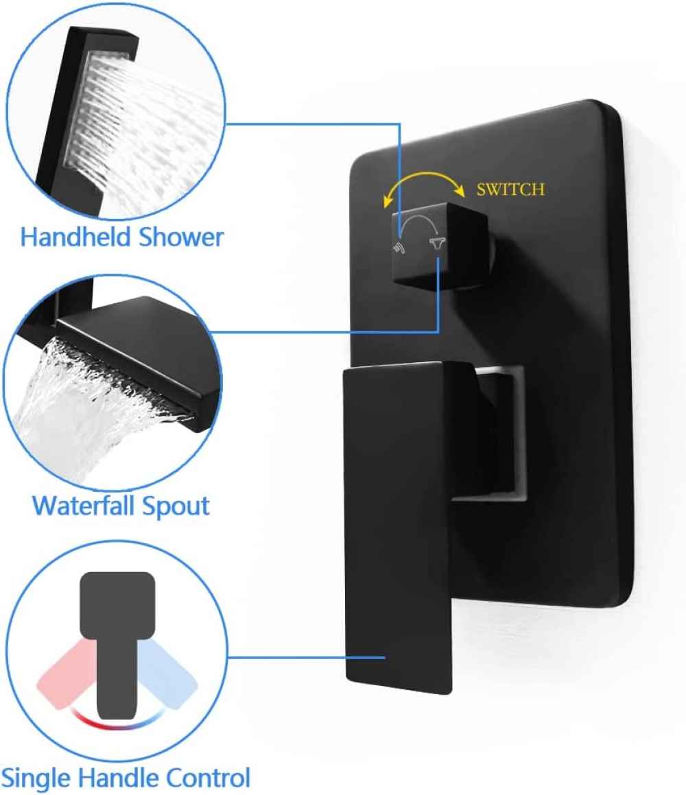 5.90-in. x 3.92-in. Shower Kit Black Brass