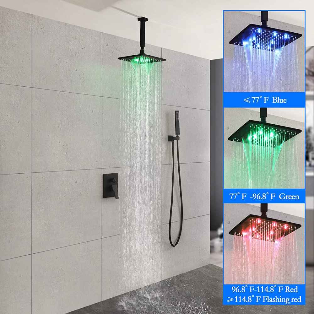 19-in. x 13-in. Shower Kit Black Brass CUPC