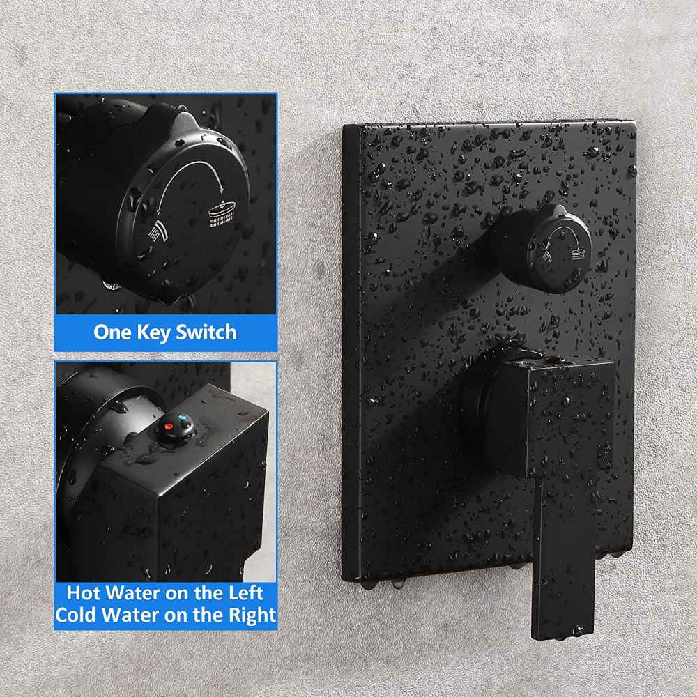 19-in. x 13-in. Shower Kit Black Brass CUPC