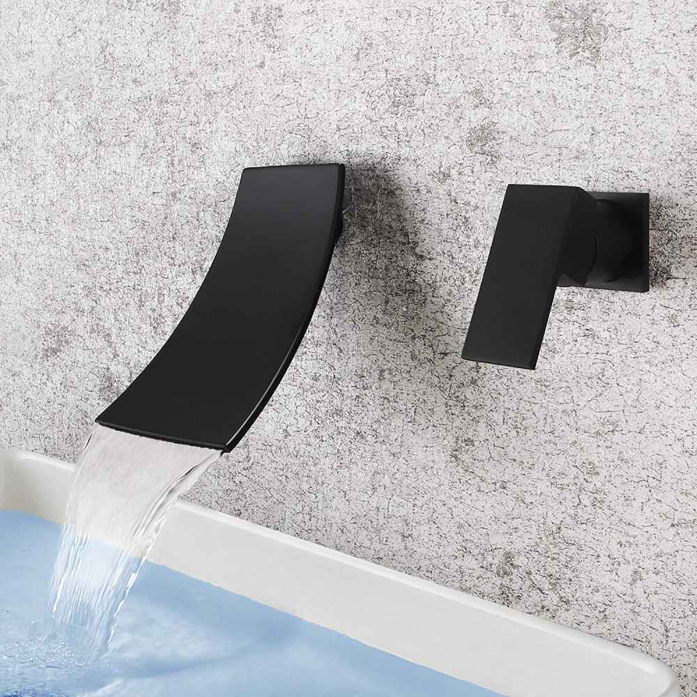 2 Hole Black Bathroom Sink Faucet Black Brass