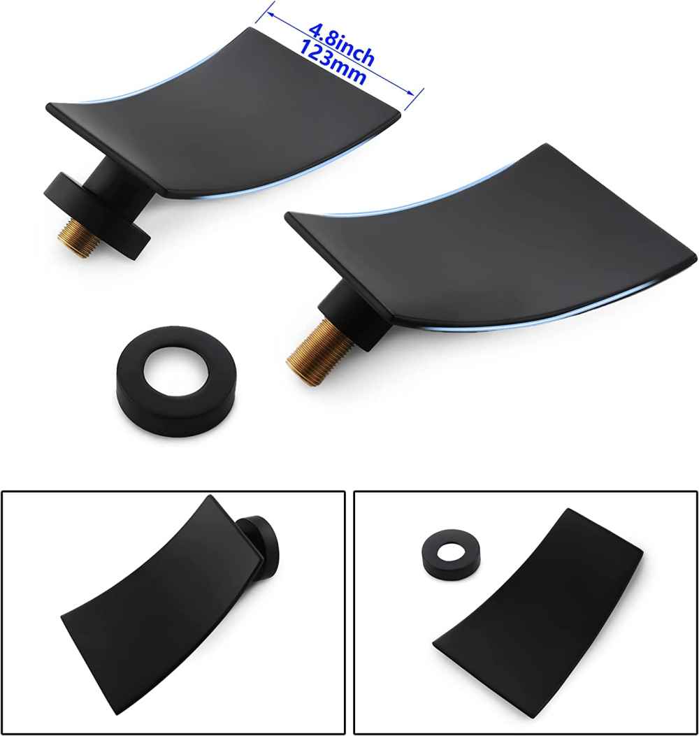 2 Hole Black Bathroom Sink Faucet Black Brass