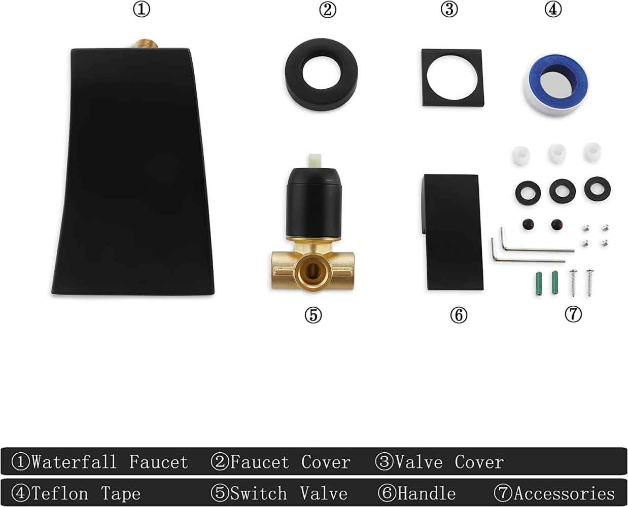 2 Hole Black Bathroom Sink Faucet Black Brass