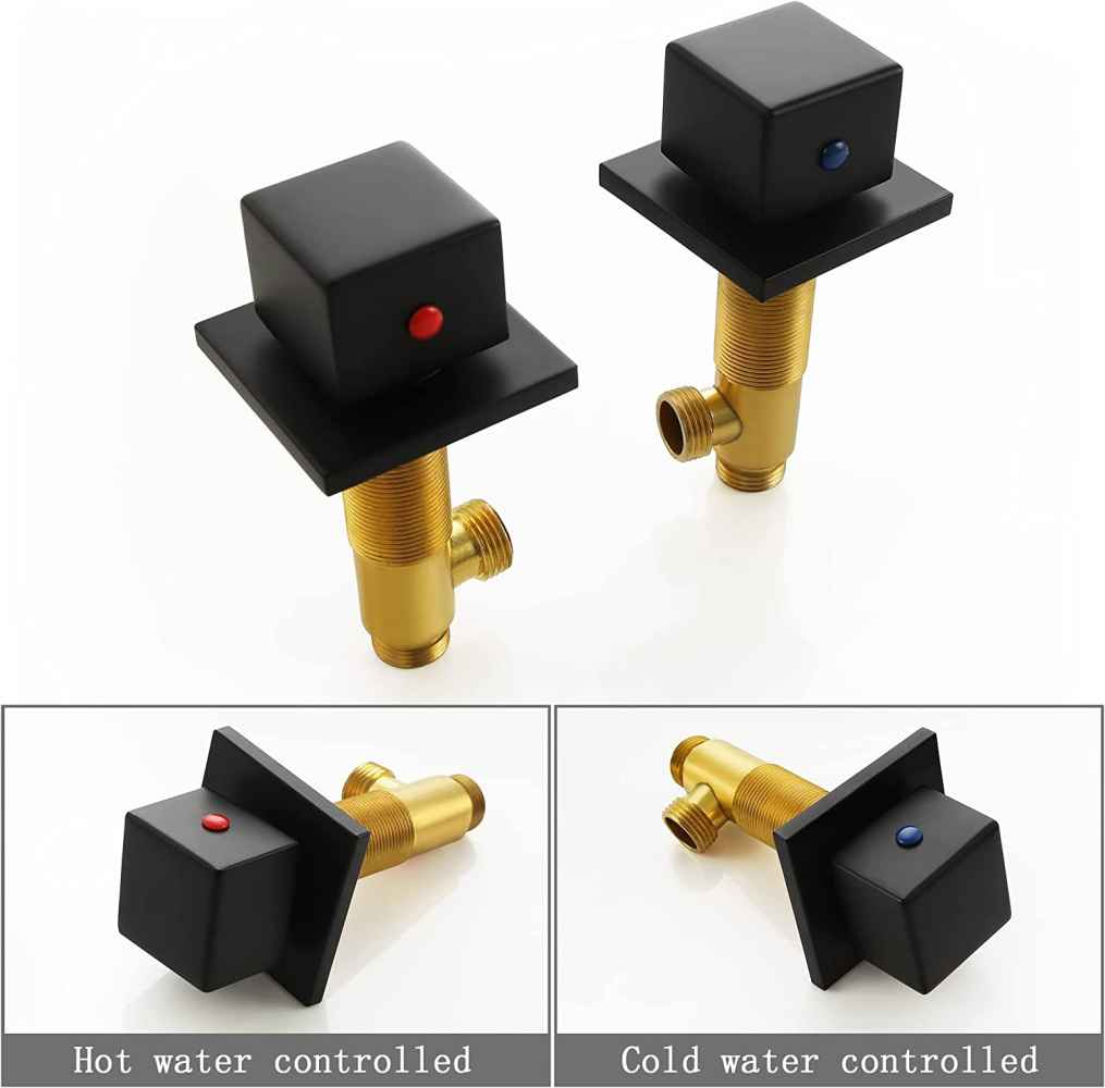 3H8-in. Black Bathroom Sink Faucet Black Brass