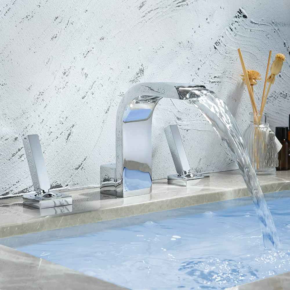 3H8-in. Chrome Bathroom Sink Faucet Chrome Brass