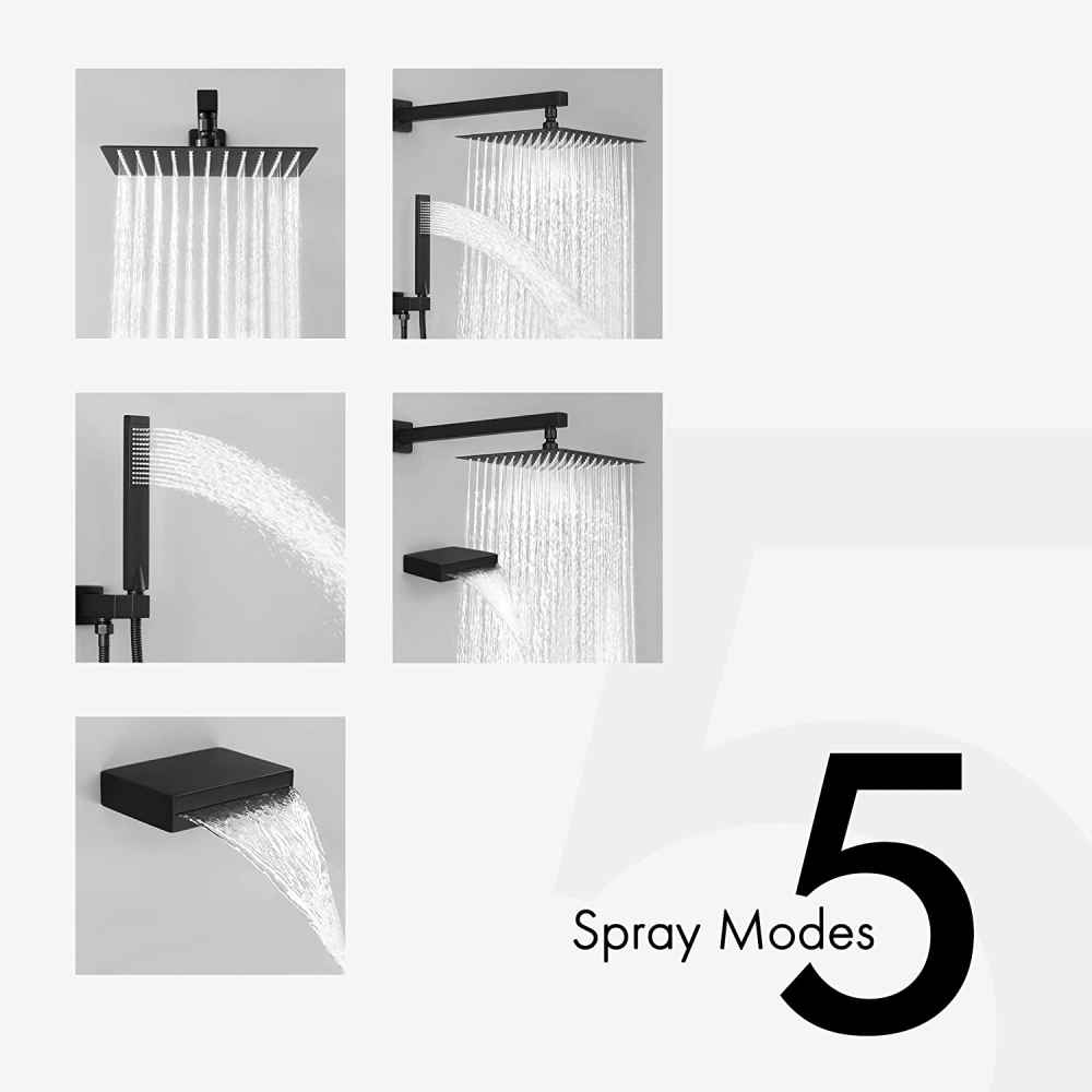 13.4-in. x 6.90-in. Shower Kit Matte Black Stainless Steel CUPC