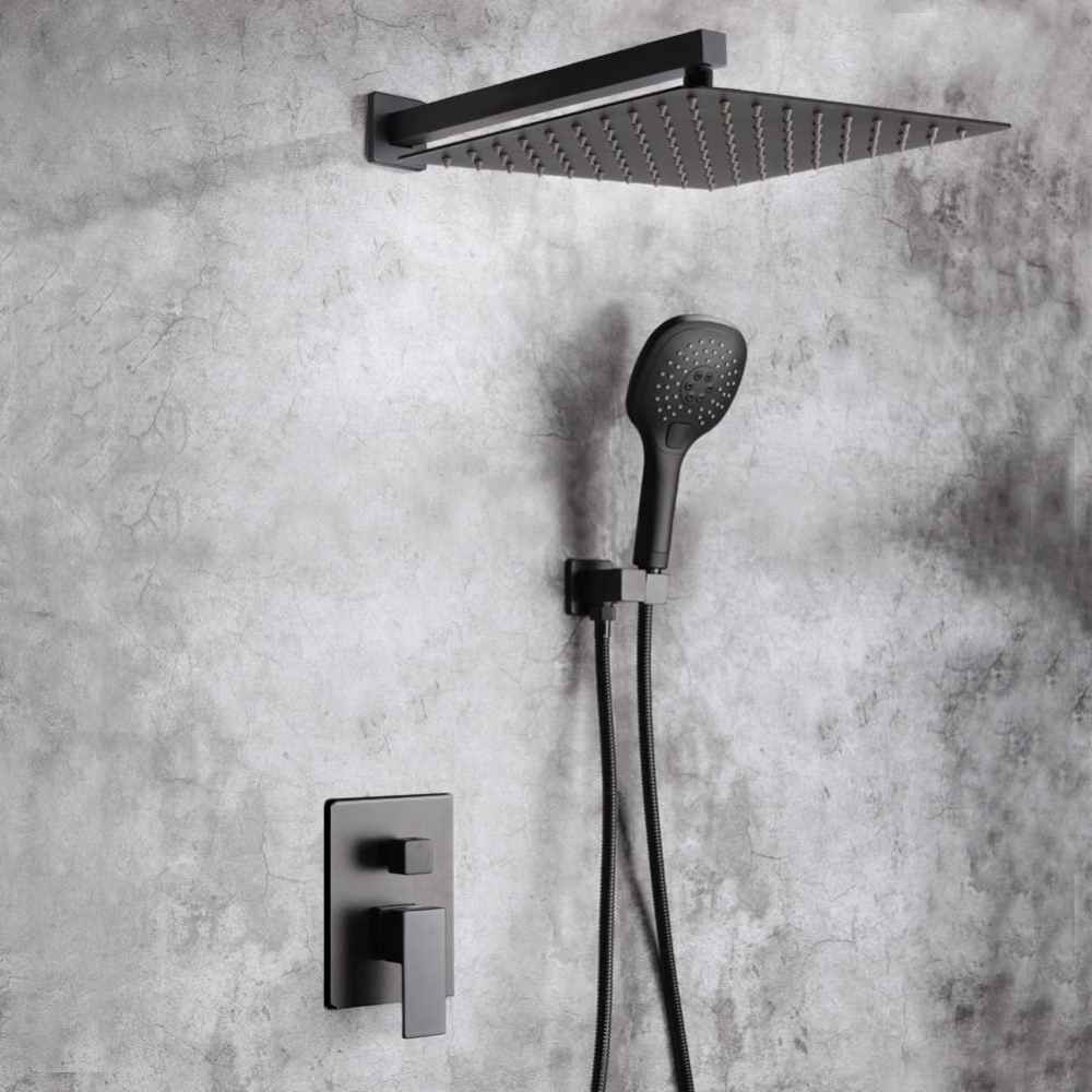 8-in. x 2-in. Shower Kit Black Stainless Steel CUPC