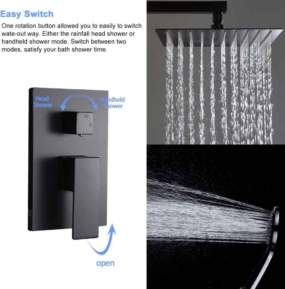 8-in. x 2-in. Shower Kit Black Stainless Steel CUPC