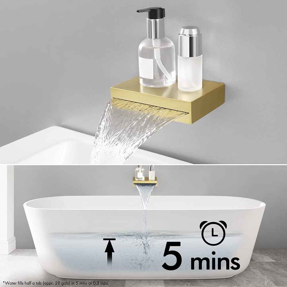 13.4-in. x 6.8-in. Shower Kit Brushed Gold Stainless Steel CUPC