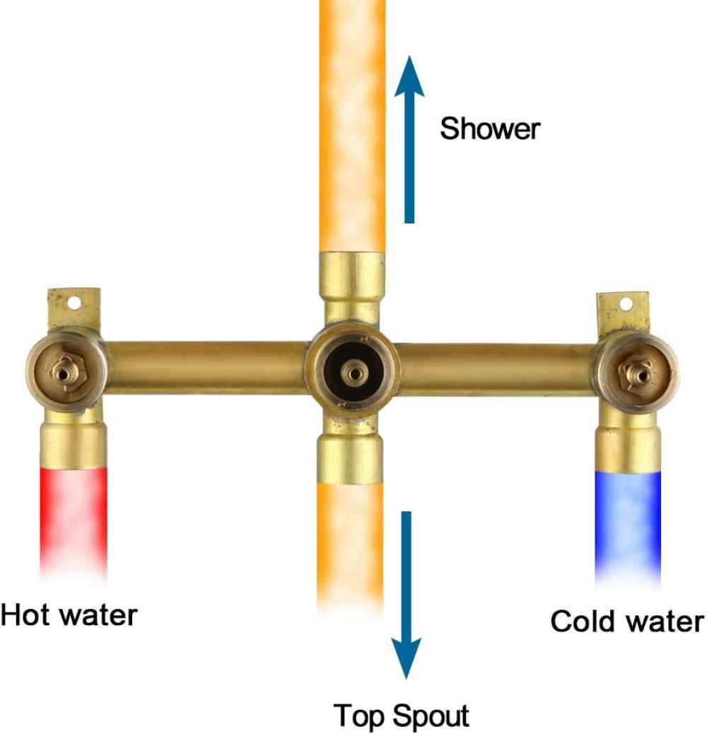 12.20-in. x 6.61-in. Shower Kit Brushed Nickel Brass