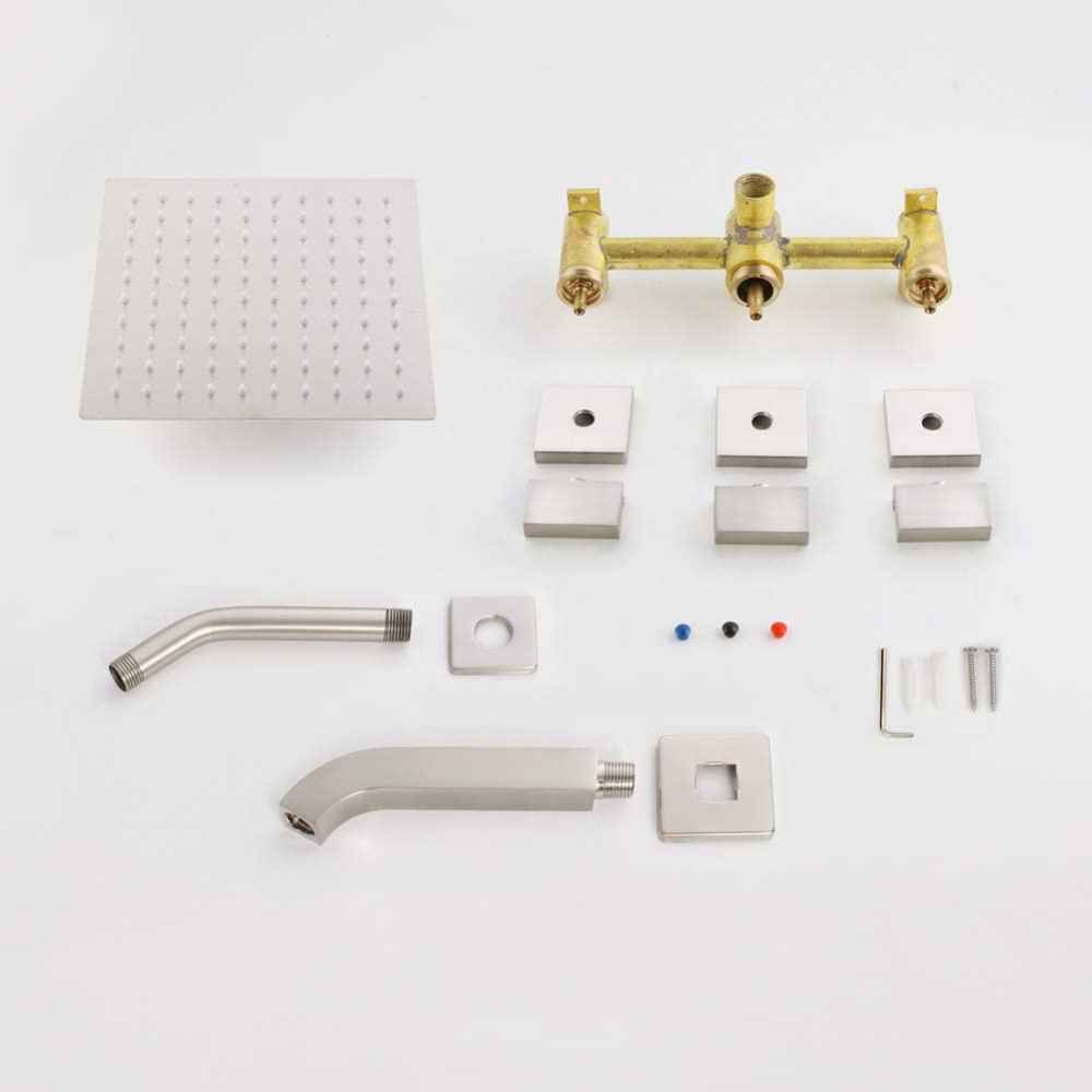 12.20-in. x 6.61-in. Shower Kit Brushed Nickel Brass