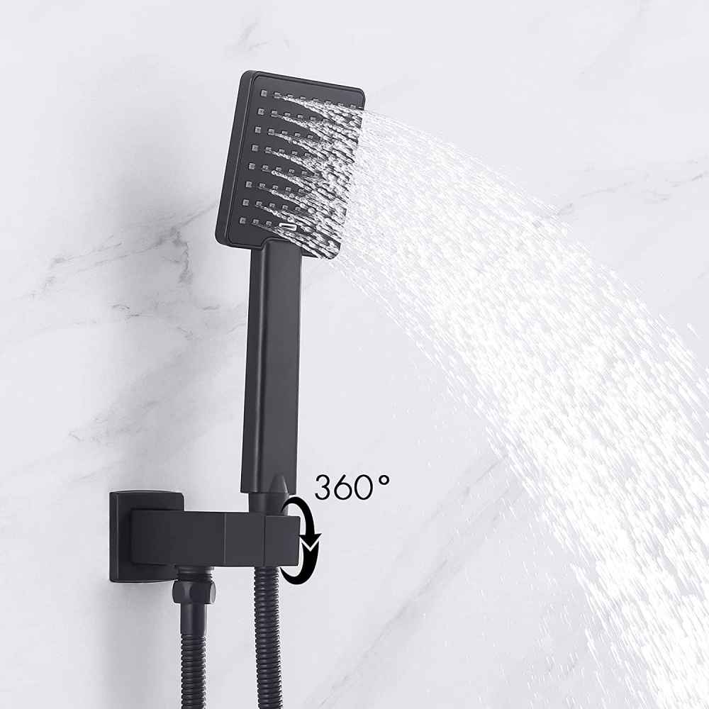 13.2-in. x 6.90-in. Shower Kit Matte Black Metal CUPC