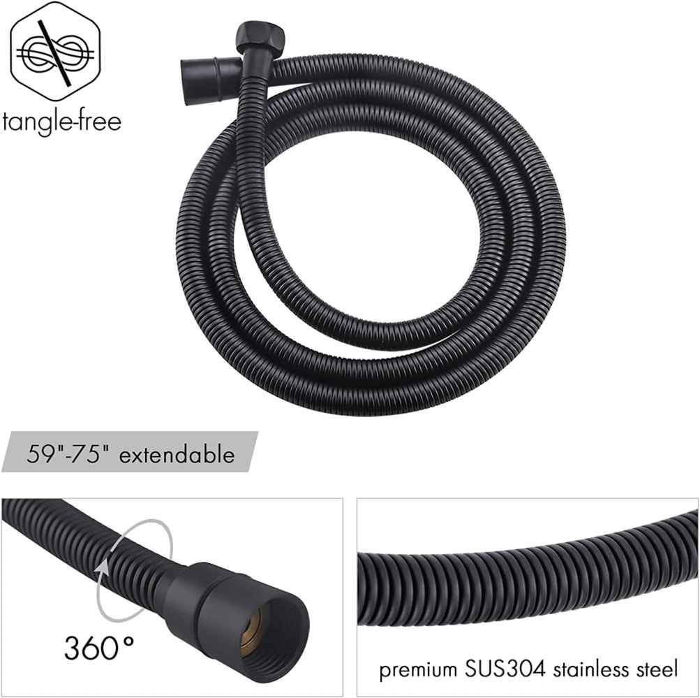 13.2-in. x 6.90-in. Shower Kit Matte Black Metal CUPC