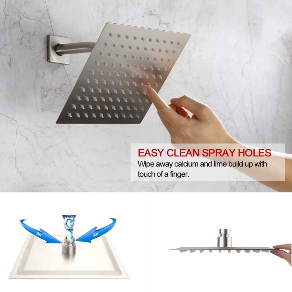 8-in. x 2-in. Shower Kit Brushed Nickel Stainless Steel CUPC