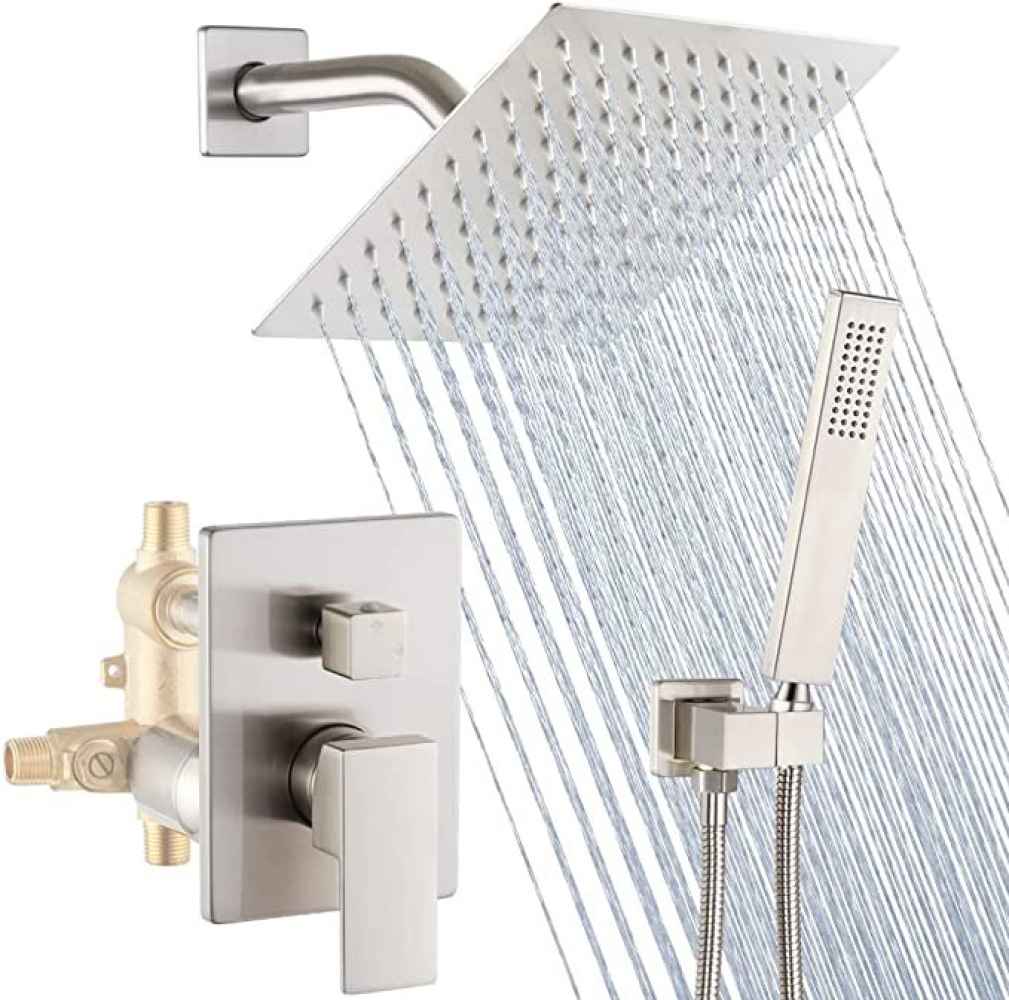 8-in. x 2-in. Shower Kit Brushed Nickel Stainless Steel CUPC