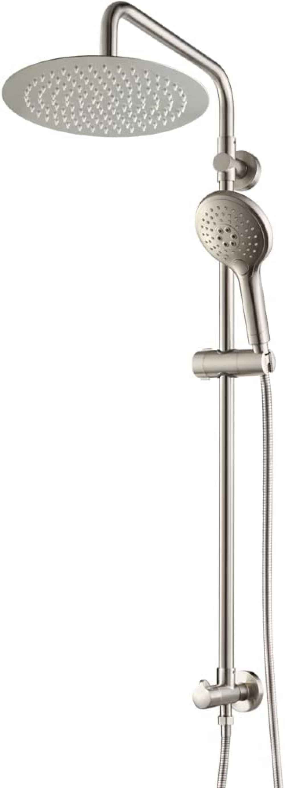 11.5-in. x 3-in. Shower Kit Brushed Nickel Stainless Steel CSA