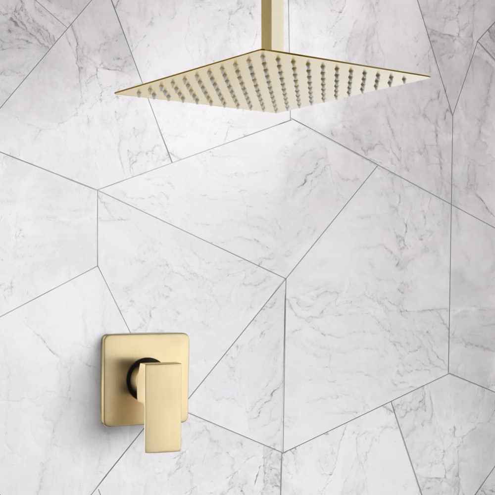 10-in. x 2-in. Shower Kit Brushed Gold Stainless Steel-Brass CUPC