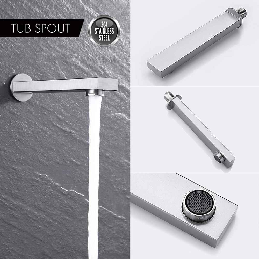 13.4-in. x 6.8-in. Shower Kit Brushed Nickel Brass CUPC