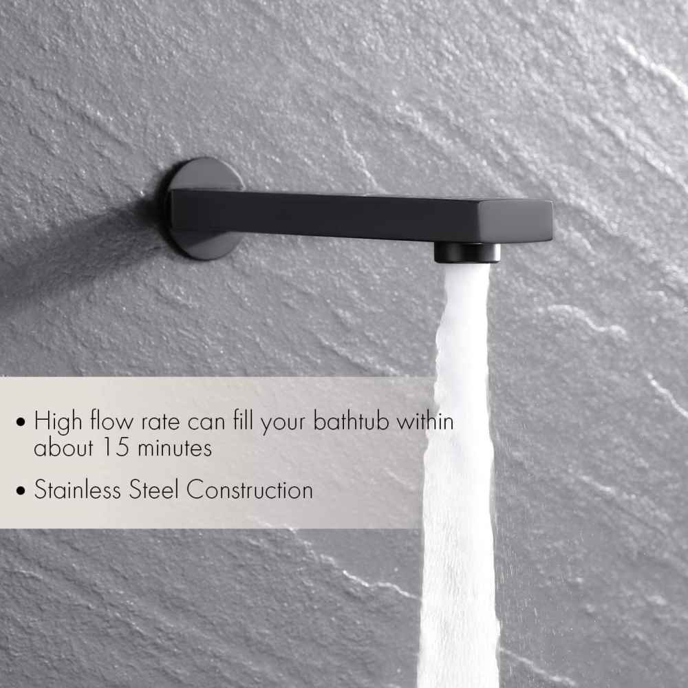 13.5-in. x 6.59-in. Shower Kit Matte Black Stainless Steel CUPC