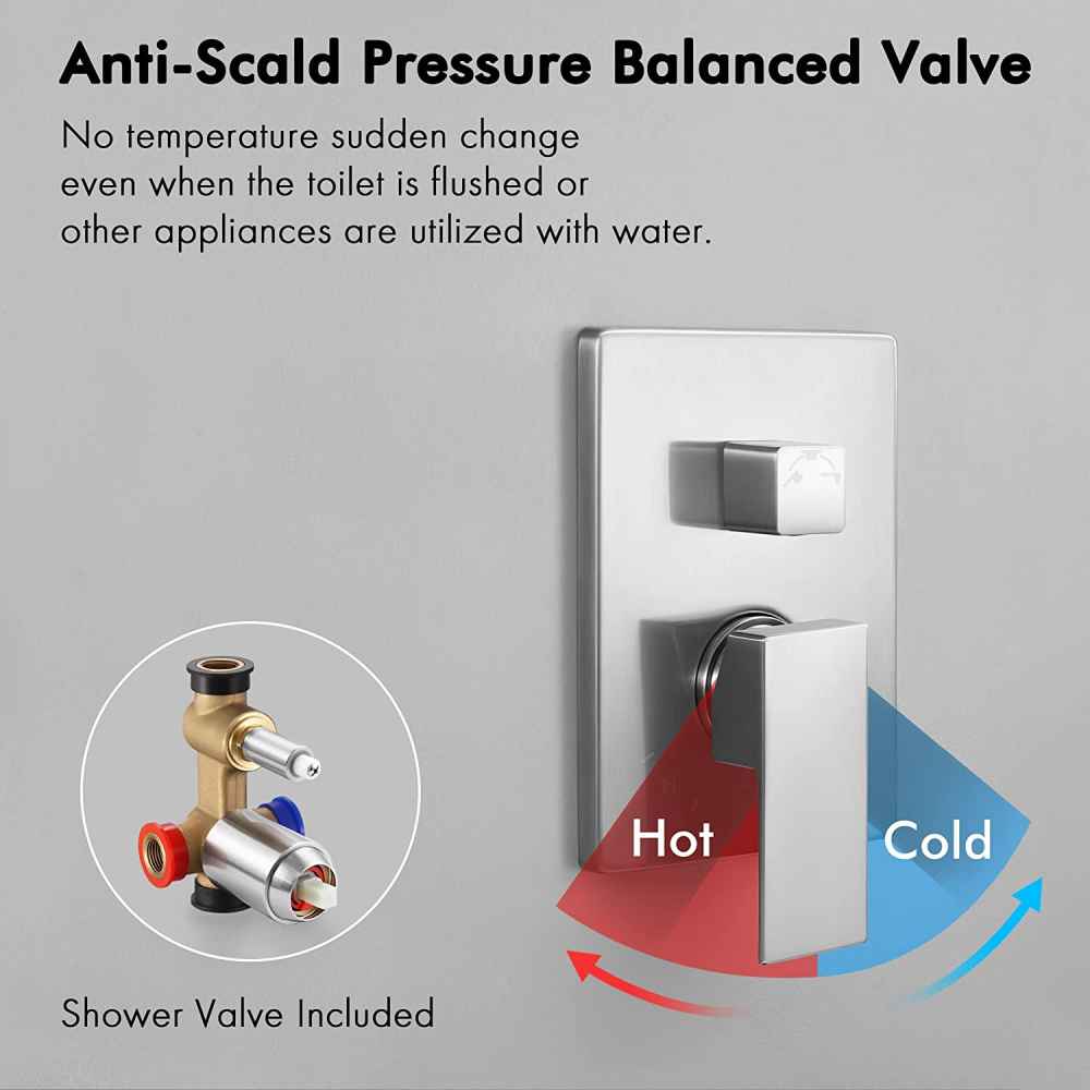 13.5-in. x 6.90-in. Shower Kit Brushed Nickel Stainless Steel CUPC