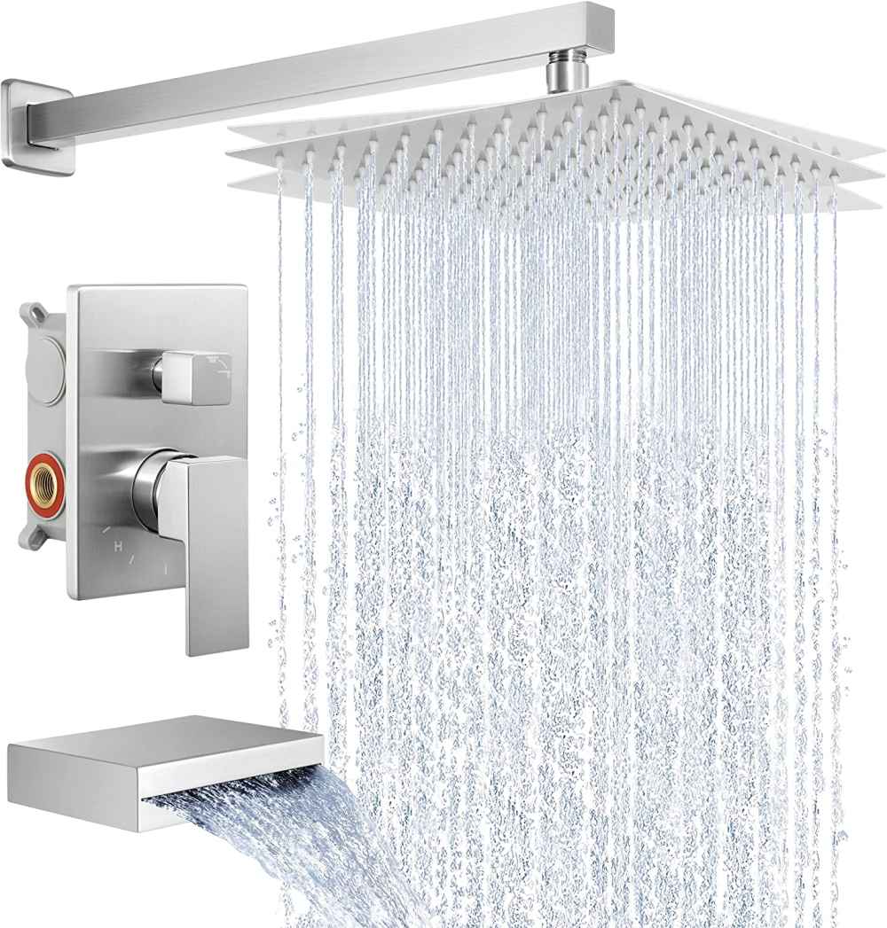 13.5-in. x 6.90-in. Shower Kit Brushed Nickel Stainless Steel CUPC