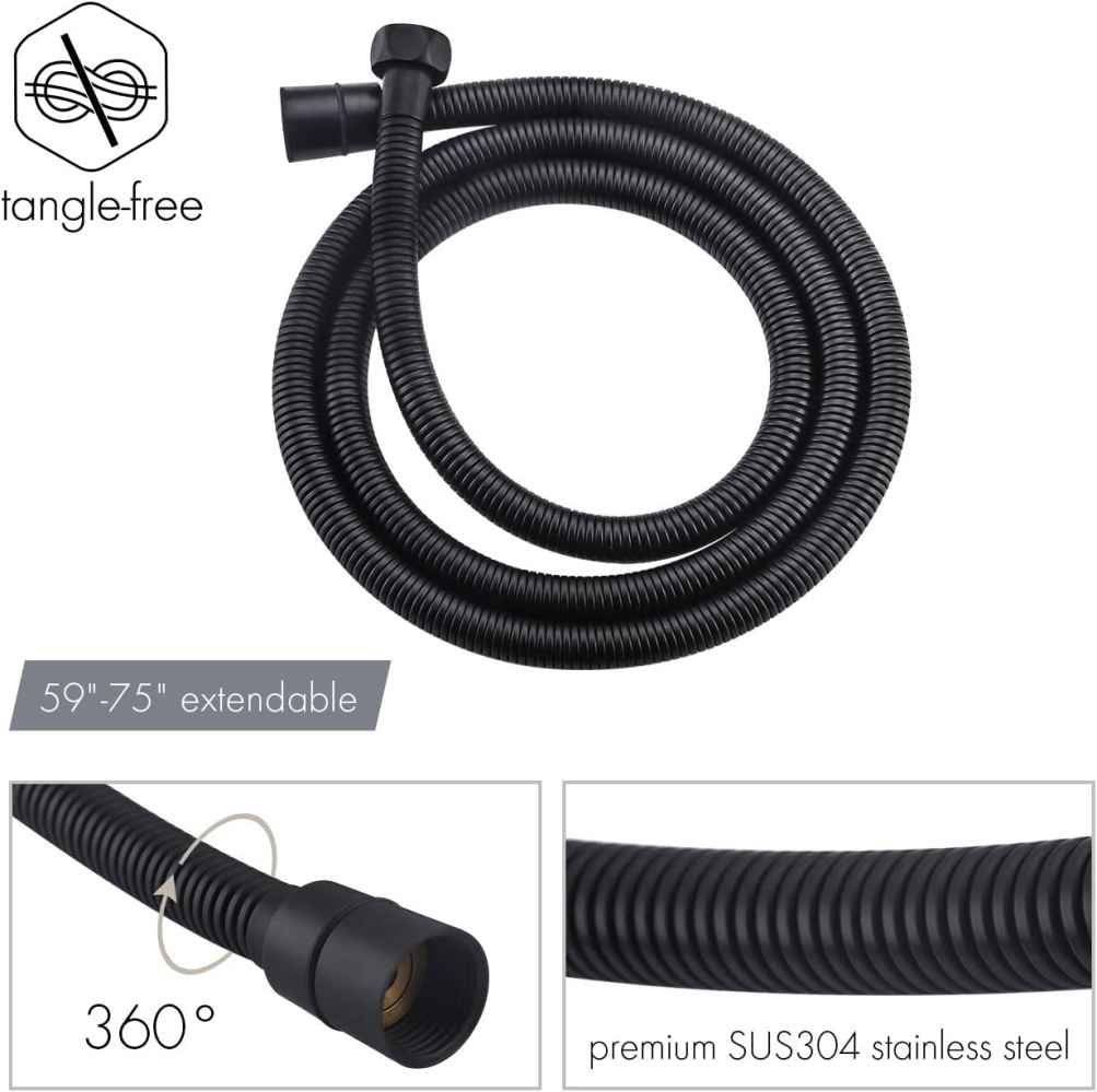 13.5-in. x 6.90-in. Shower Kit Matte Black Stainless Steel CUPC