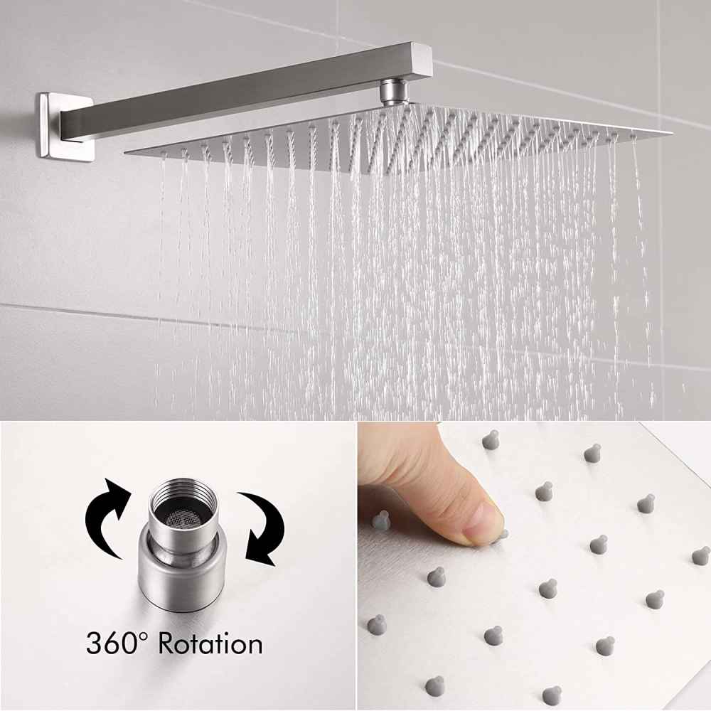 13.5-in. x 6.8-in. Shower Kit Brushed Nickel Stainless Steel CUPC