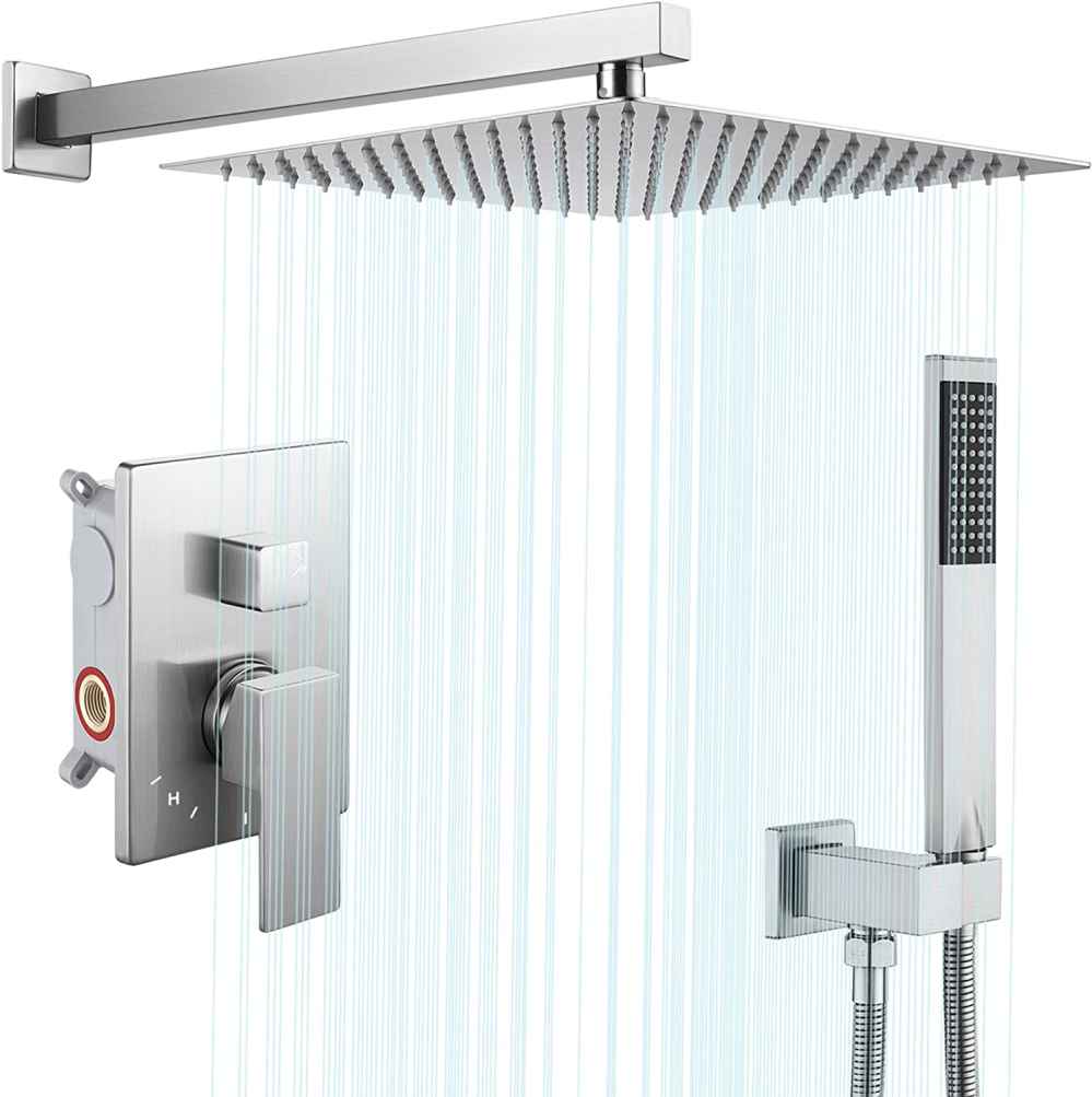 13.5-in. x 6.8-in. Shower Kit Brushed Nickel Stainless Steel CUPC