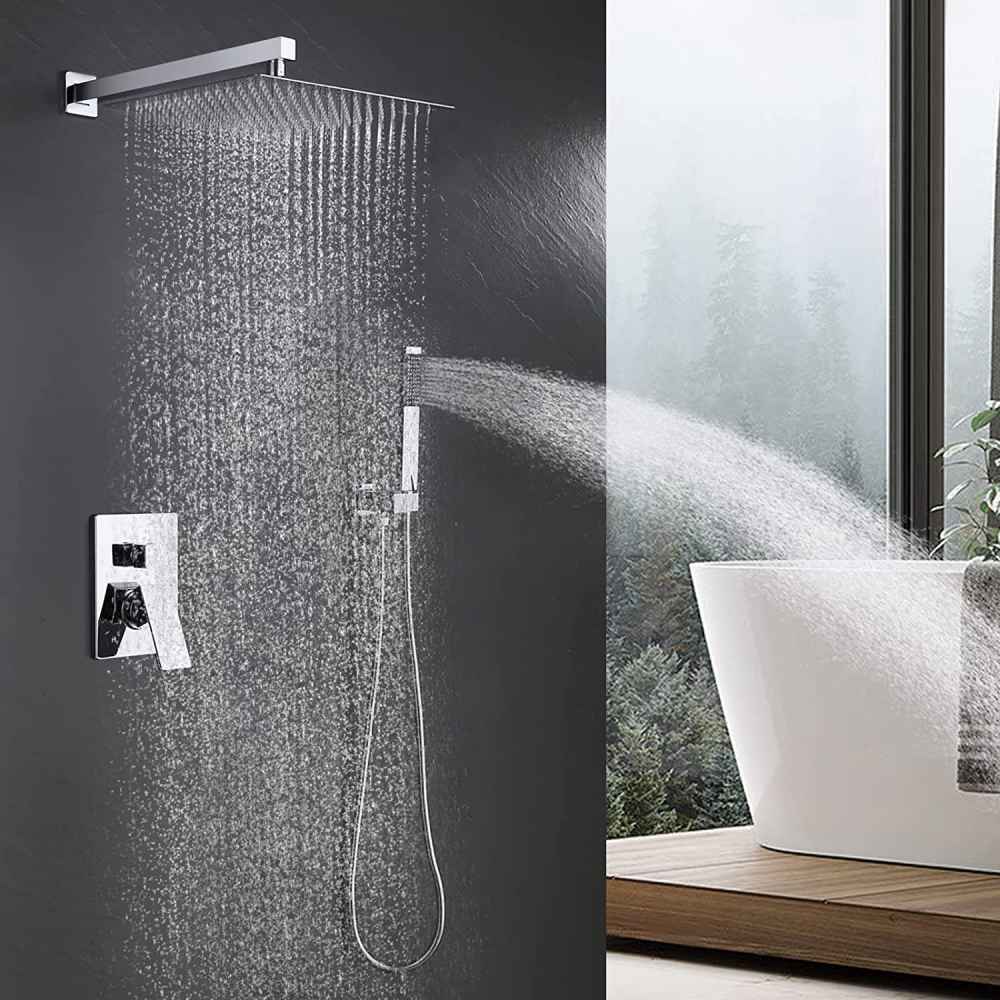 13.5-in. x 6.90-in. Shower Kit Polished Chrome Stainless Steel CUPC
