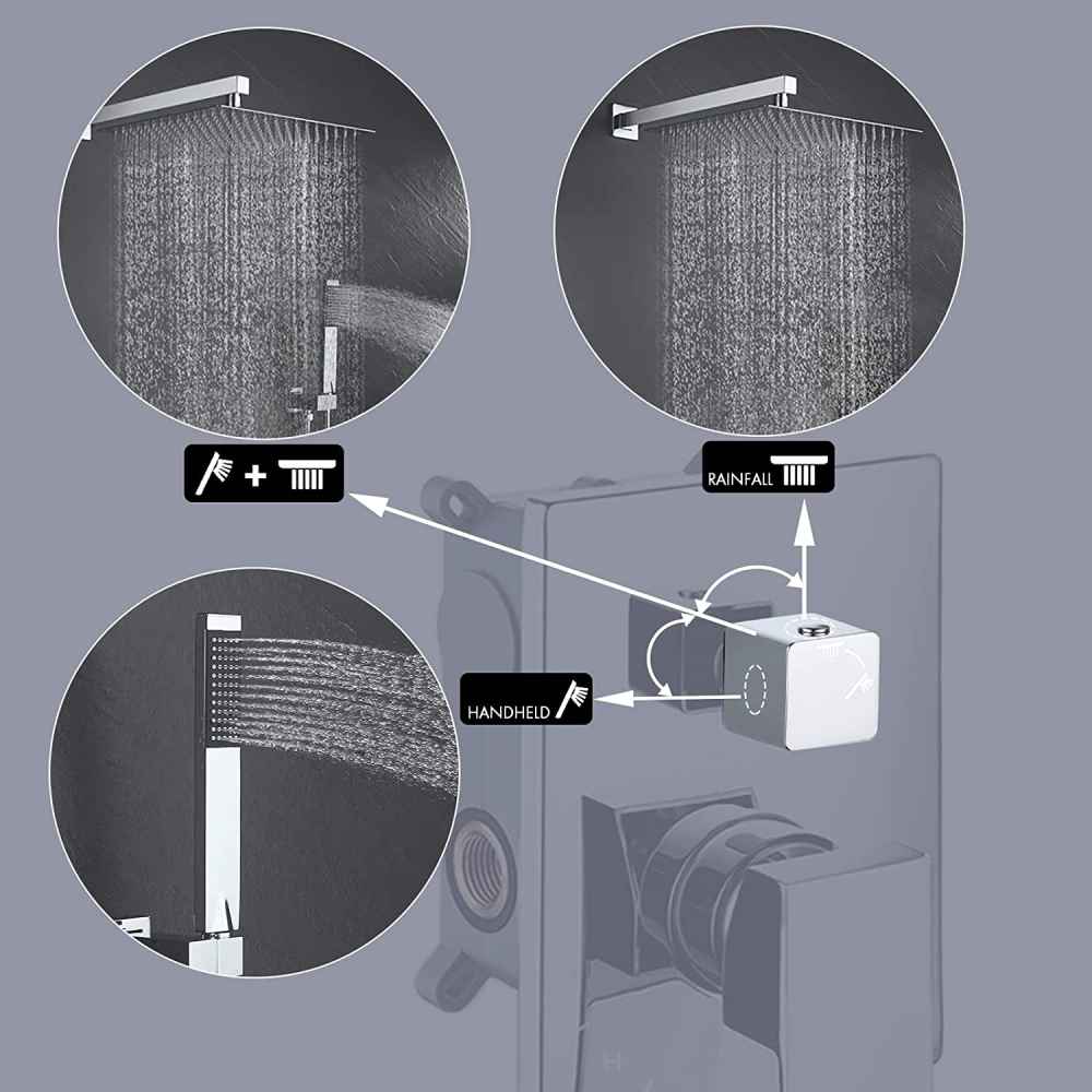 13.5-in. x 6.90-in. Shower Kit Polished Chrome Stainless Steel CUPC