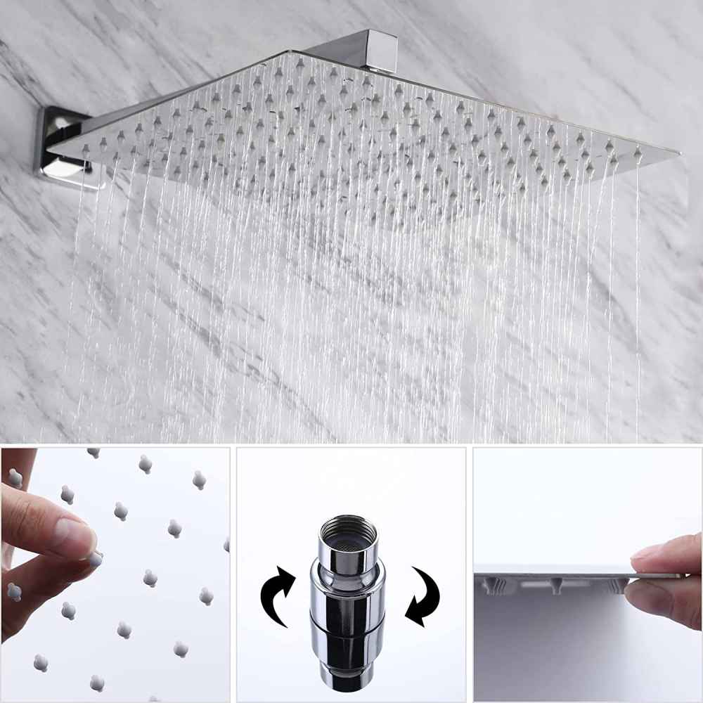 13.5-in. x 6.90-in. Shower Kit Polished Chrome Stainless Steel CUPC