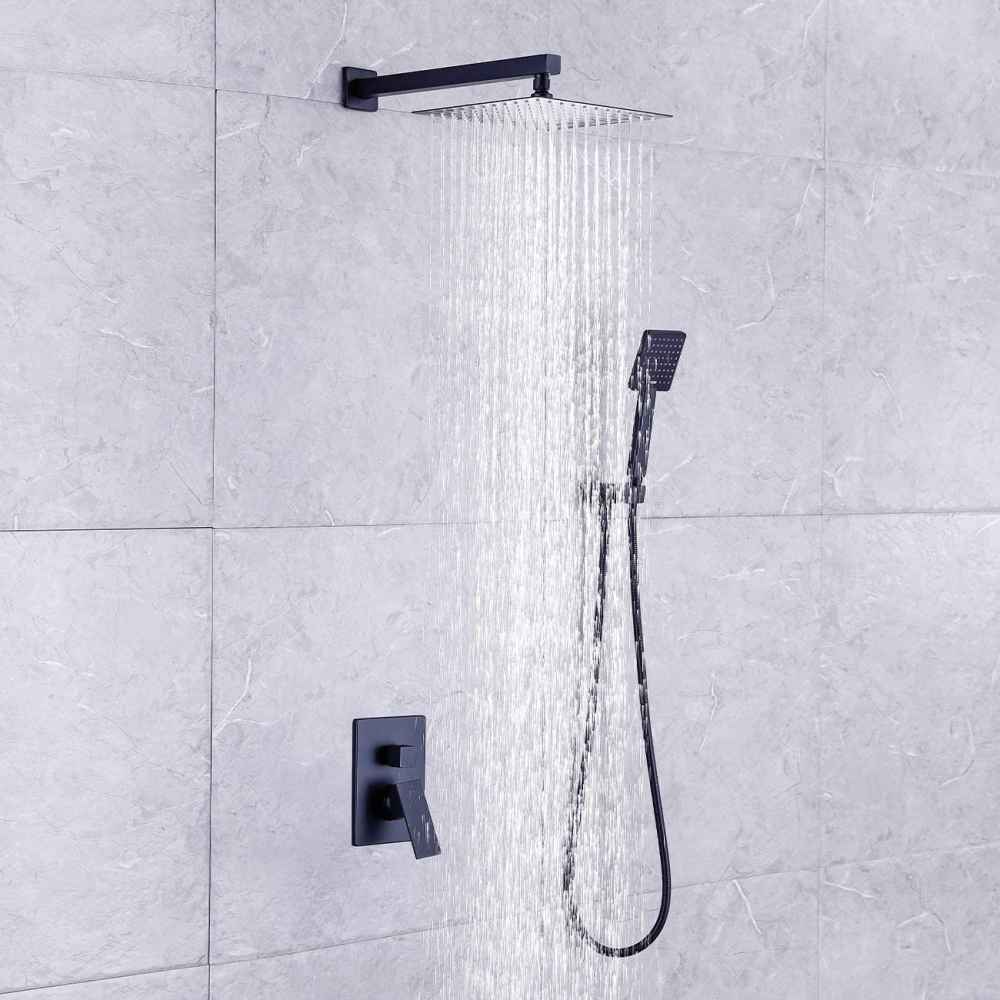 13.5-in. x 6.70-in. Shower Kit Matte Black Stainless Steel CUPC