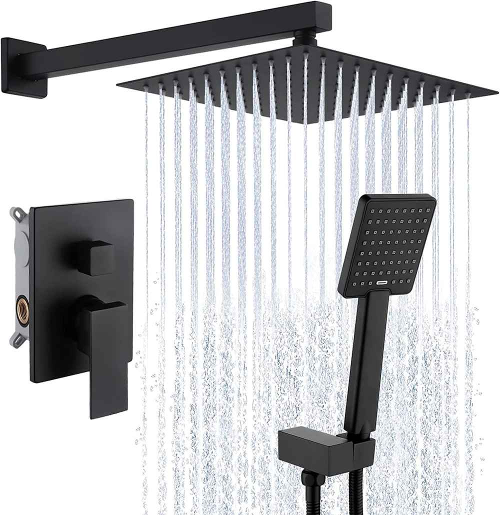 13.5-in. x 6.70-in. Shower Kit Matte Black Stainless Steel CUPC