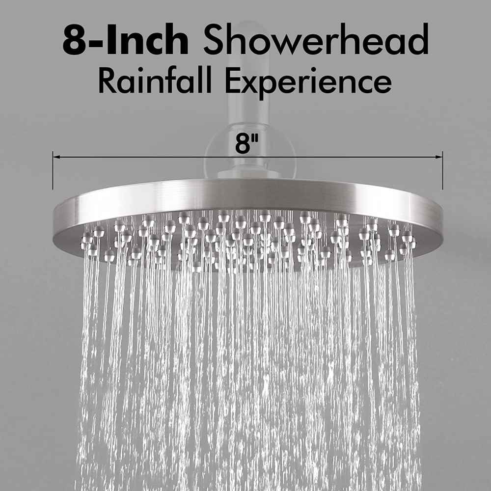 13.4-in. x 4-in. Shower Kit Brushed Nickel Stainless Steel CUPC