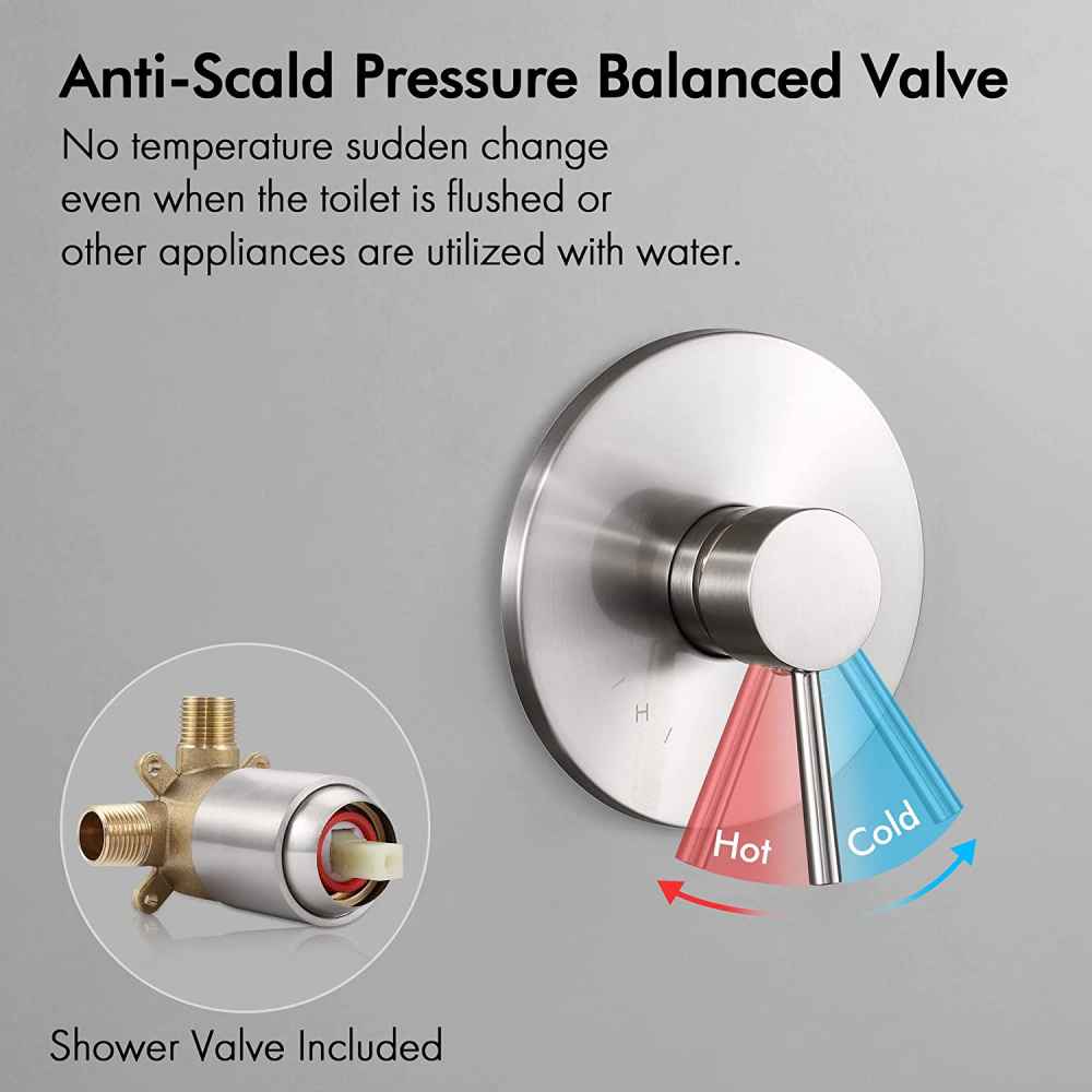 13.4-in. x 4-in. Shower Kit Brushed Nickel Stainless Steel CUPC