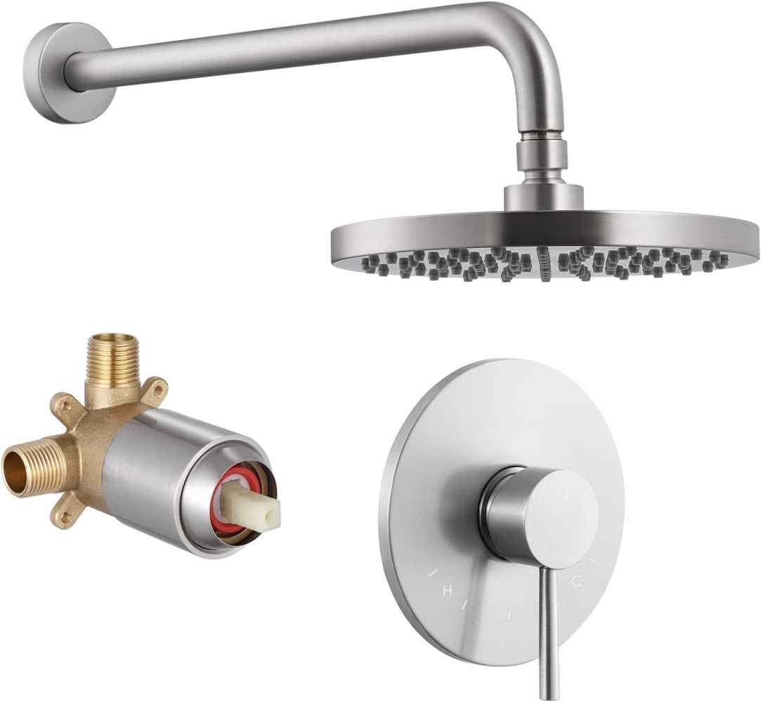 13.4-in. x 4-in. Shower Kit Brushed Nickel Stainless Steel CUPC