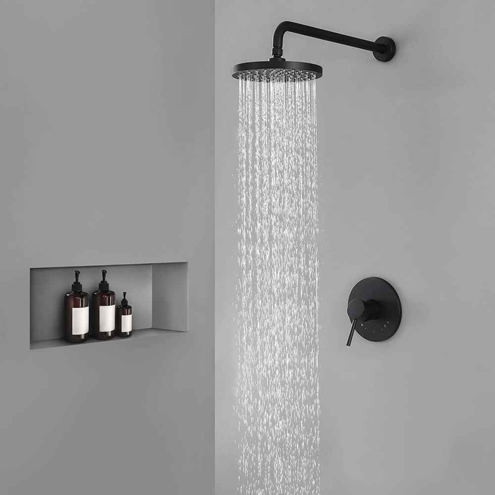13.40-in. x 4-in. Shower Kit Matte Black Stainless Steel CUPC