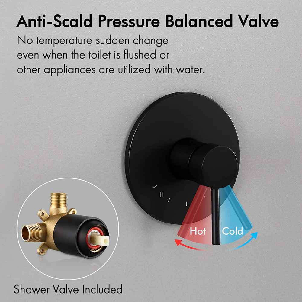 13.40-in. x 4-in. Shower Kit Matte Black Stainless Steel CUPC