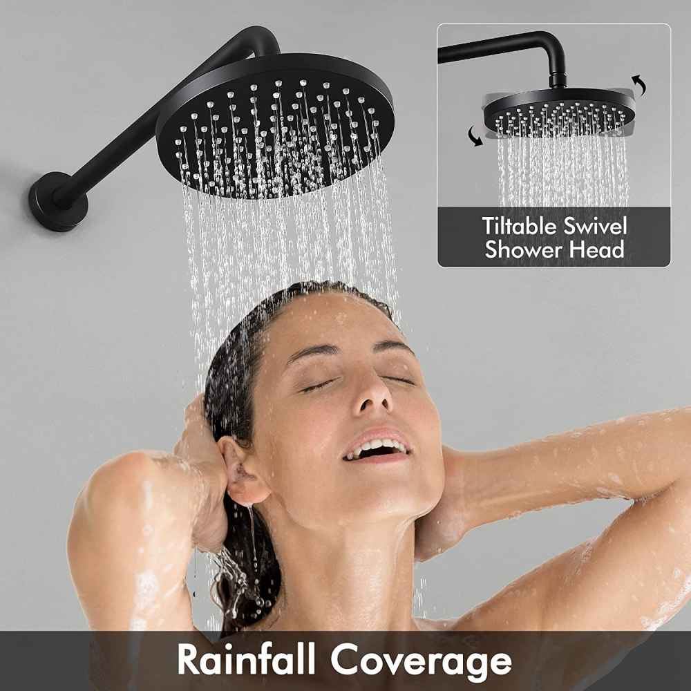 13.40-in. x 4-in. Shower Kit Matte Black Stainless Steel CUPC