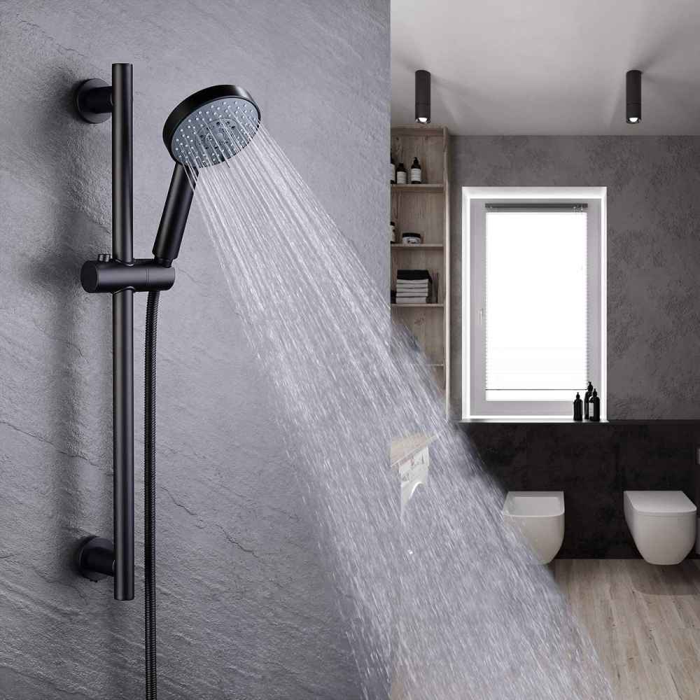 Matte Black Wall Mount Stainless Steel Round Shower Head
